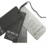 elegant garment explain hang tag with plastic seal