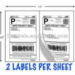 150 Half Sheet Shipping Labels 8.5x5.5, USPS Click N Ship &amp; Paypal, 75 sheets 2 labels per sheet