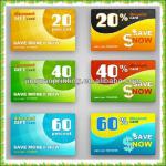 custom printed promotional discount gift card printing service