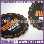 Cardboard Custom Shaped Drink Coasters: DC-1S