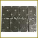 black discount tissue paper with silver brand name