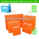 NEW year HOT orange paper bags with handles wholesale