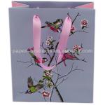 Newly handmade gift shopping paper bag with ribbon handle