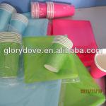 Solid color paper cup and plate,More color can choose