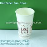 Eco Green Disposable Hot Paper Cup 16 oz