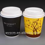 Disposable no harm paper coffee cup with lid