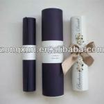 Fancy cylinder/round paper wedding scroll invitation tube