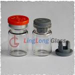 Antibiotic injection glass bottle with butyl rubber and flip top cap