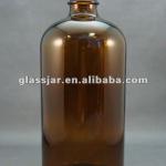 32oz/1000ml Brown glass bottle boston round bottle
