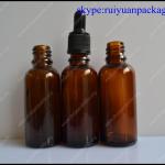 30ml boston round amber glass bottle with dropper