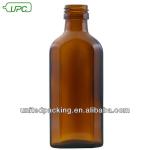 100ml Flat amber glass bottle