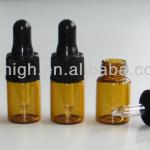 2ml amber glass tube bottle with dropper