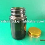 50ml,60ml,100ml amber wide mouth glass bottle with aluminum cap