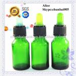 cosmetic glass bottle with colored normal dropper cap