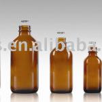 Amber boston round glass bottles