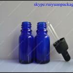 10 ml blue glass dropper bottle