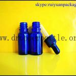 empty eliquid bottles 5ml blue glass bottle with childproof dropper