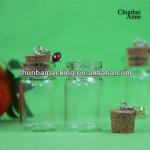 wholesale glass vial pendant with cork 2/3/5ml
