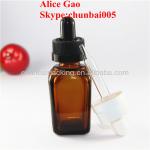 brown glass square bottle with childproof dropper for eliquid