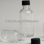 Clear Boston Round Glass Bottle 1 oz with Cap