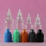 SGS TUV ISO8317 for new design 10ml 15ml 20ml 30ml pet childproof and tamper evident cap plastic dropper bottles with thin tip