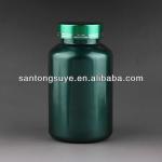 300ML green amber PET plastic /pill bottle /sex capsules bottle in india with iron green screw cap