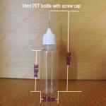 10ml PET nicotinic liquid for e cigarette bottle with Needle caps