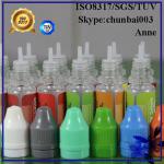 ISO8317 empty pet 10ml ejuice bottle with white triangle child tamper cap