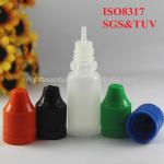 ISO 8317/SGS/TUV certificate 10ml hdpe bottle ,eye dropper bottles with childproof tamperproof cap