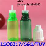 green 10ml plastic dropper bottles wholesale with childproof cap with long thin tip