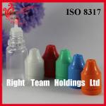 clear plastic medicine bottles 10ml for e liquid with childproof and tamperproof cap (ISO 8317 certificate)