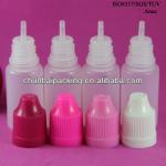 ISO8317 ldpe 10 ml e juice bottle with child evident cap