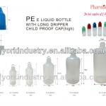 100ml PE plastic bottle(eliquid bottle) with long dripper childproof cap