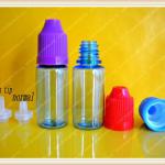 PET e liquid dropper bottles with colorful childproof cap thin tip 10ml