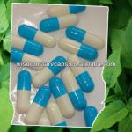 Size 000, 00, 0, 1, 2, 3, 4 blue and white capsule drug