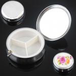 Dia. 60mm round metal pill box/ pill case with cutter
