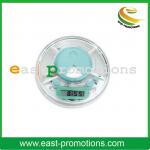 cute 3 compartments round plastic travel pill box with timer