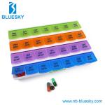 Durable compartment weekly medication pill box