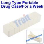 Portable Long Type pretty plastic weekly pill box Drug Case Container