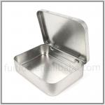 Small Rectangular Pill Tin Box with Hinged Lid