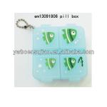 key ring pill box cute plastic pill box travel pill boxes with 4 small cube