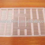 White plastic disposable tray for medicament packing
