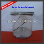 screw lid bucket,clear plastic buckets with lids,clear gallon bucket