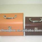 Portable texture PU Suitcase Cardboard Box Cosmetics Box