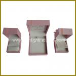 pink earring plastic jewelry box with ribbon bow