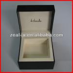 Simple Luxury Black PU Leather Silver Logo Watch Boxes With White Velvet Inside