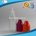 ISO 8317 certification ! empty e liquid bottle 10ml childproof and tamper proof cap with triangle mark