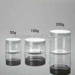 50/100/200g plastic jars, clear plastic jars with lids