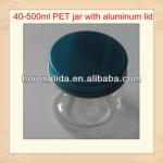 clear body PET jar with shining aluminum lid