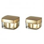 gold square acrylic jar for cosmetics packaging